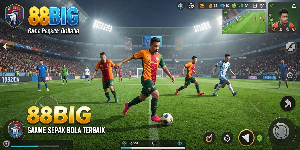 Tampilan gameplay menarik dari 88BIG di lapangan sepak bola.