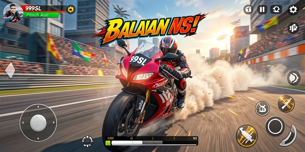 Tampilan balapan motor yang mendebarkan di 99SL.