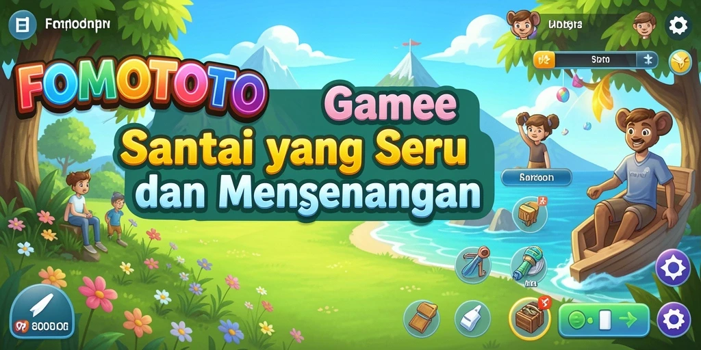 Tampilan gameplay seru dari FOMOTOTO yang penuh warna.