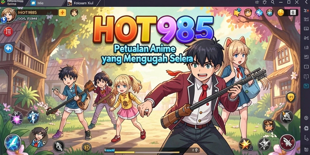 Screenshot HOT985 menampilkan karakter Anime dalam aksi seru dan grafis yang menarik.