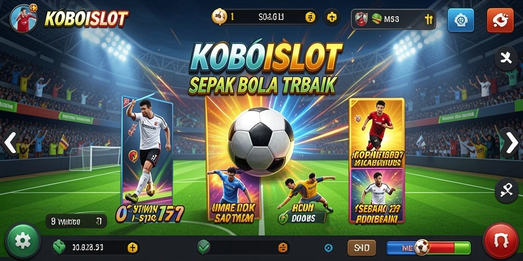 Tampilan gameplay KOBOISLOT yang menarik dengan tema sepak bola.