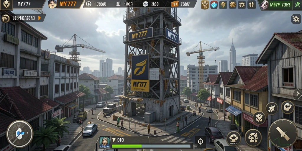 Tampilan seru dari gameplay MY777 dalam pertahanan menara.