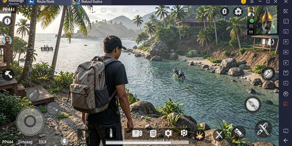 Tampilan gameplay PP444 yang mendetail dengan interaksi karakter.