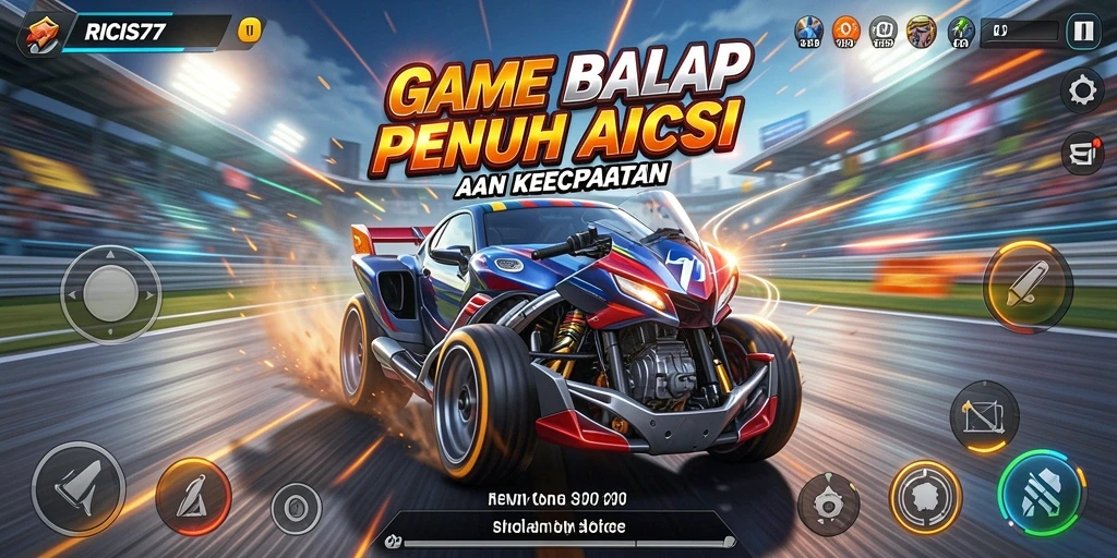 Tampilan gameplay balap yang seru dan adrenalin tinggi.