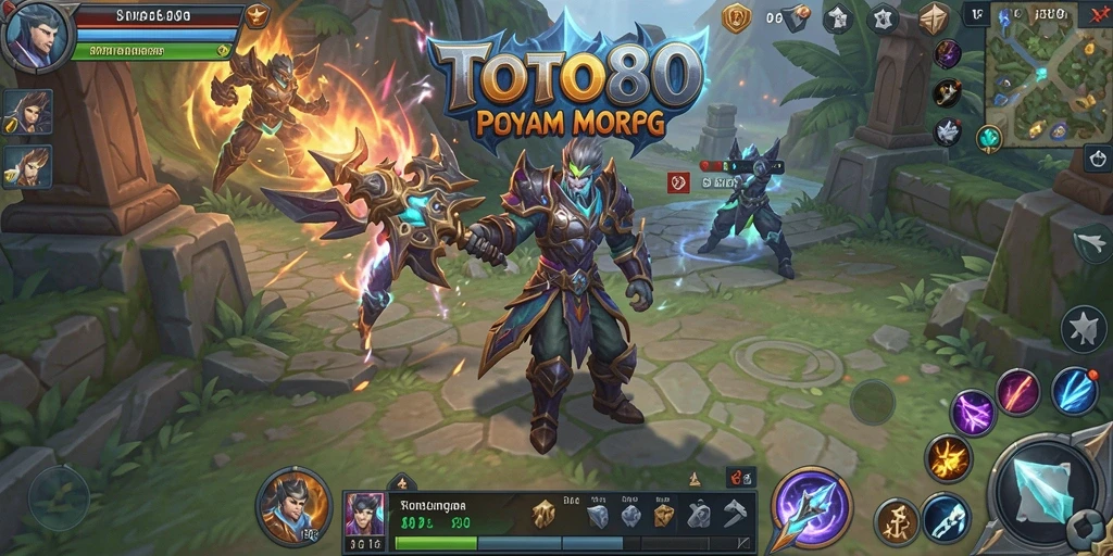 Screenshot gameplay TOTO80 dengan karakter beraksi di dunia fantasi.
