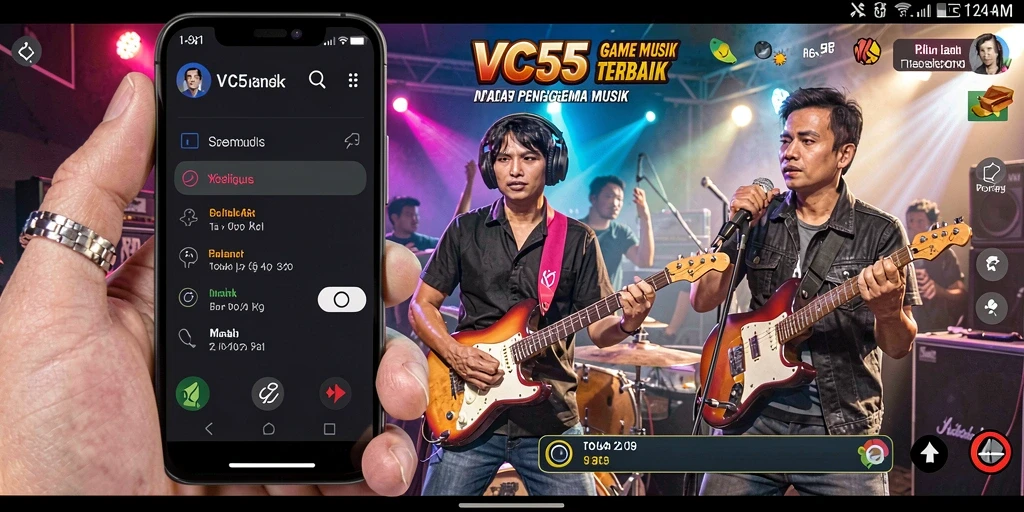 Screenshot gameplay VC55 yang menampilkan pengalaman musik yang mengasyikkan.